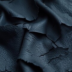 Aufkleber - Close up of textured black leather fabric with cracks and peeling details creating a sense of aged material and wear