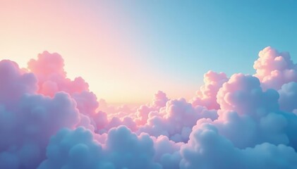 Wall Mural - subtle gradient sky, cloudscape seamless loop, repeat, pastel