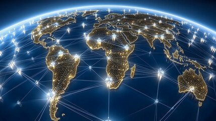 Global network connections at night