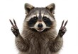 © Muaz - Cute raccoon peace sign funny