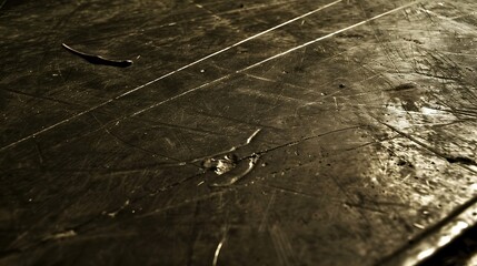 Poster - Close up image of a scratched and worn dark surface
