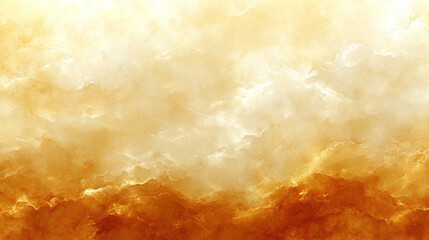 Poster - A painting of a cloudy sky with a yellowish tint. The sky is filled with clouds and the colors are warm and inviting