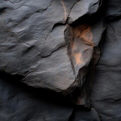 Aufkleber - Close-up Texture of Dark Gray Rock Surface with Rough Edges and Golden Brown Inclusions