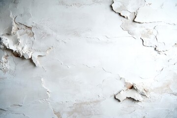 Poster - Close Up Of Damaged White Wall With Peeling Paint Showing Texture Details