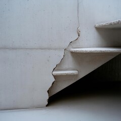 Aufkleber - Close Up Of Concrete Staircase Showing Damage And Texture In Grey Tones
