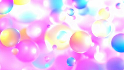 Poster - Vibrant pastel bubbles in motion creating dreamy kaleidoscope effect across three frames