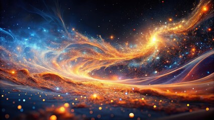 Wall Mural - Celestial Landscape A Vision of Cosmic Dust and Glowing Nebulae in a Vibrant, Dreamlike Setting