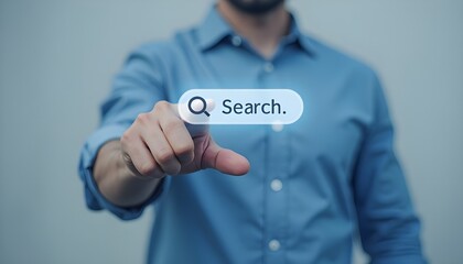 The screen displays a magnifying glass icon search