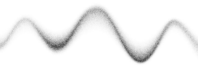 Poster - Grain wavy gradient texture. Black stippled flowing grit background. Grunge noise dot work wallpaper for banner, poster, brochure. Vector undulate sand dune backdrop with speckles, particles, granules