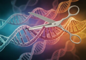 dna scissors crispr gene editing concept - genetic engineering, science, biotechnology.