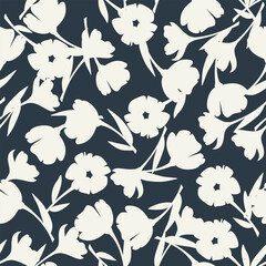 Wall Mural - seamless floral pattern with flowers. floral print design for fabric. vector seamless texture