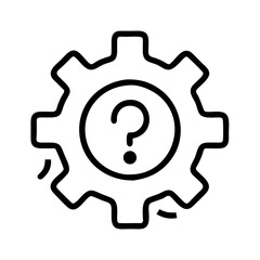 Poster - Gear question mark icon vector illustration problem solving technical support help faq confusion concept 