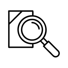 Poster - Document search icon vector illustration of magnifying glass and file for business and research use case