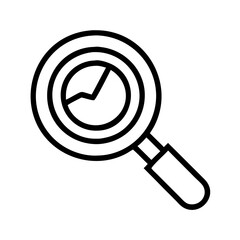 Poster - Data analysis with magnifying glass icon for search engine optimization and research analytics vector illustration