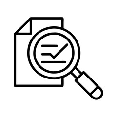 Poster - Document analysis and audit icon with magnifying glass for business and financial research and review report