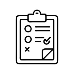 Poster - Clipboard checklist task management vector icon for business planning and organization project management