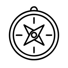 Poster - Compass vector icon for navigation direction travel adventure and exploration with outline style is here