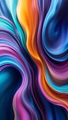Aufkleber - Vibrant flow of gradient colors creating a dynamic swirling wave effect
