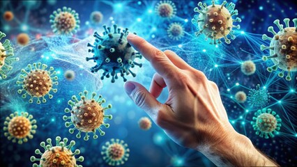 Poster - Hand Reaching for Virus on Contaminated Surface with Digital Effects
