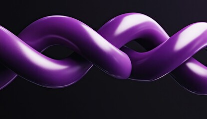 Poster - Abstract purple twisted ribbons