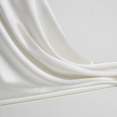 Poster - Elegant Fabric: A flowing, luminous silk fabric, draped with graceful folds, epitomizes luxury and softness, inviting tactile exploration in its subtle interplay of light and shadow.