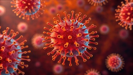 Poster - Close-Up of Viral Particles in Bloodstream with Gigapixel Detail
