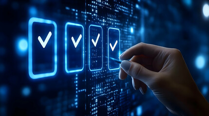 Hand checking tasks on digital interface