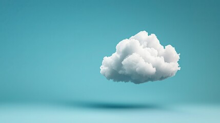 Poster - Fluffy cloud floating majestically in the clear sky representing the concept of cloud technology integration