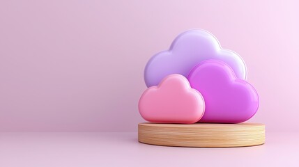 Poster - Heart shaped object resting on a rustic wooden base representing love and connection in the digital age