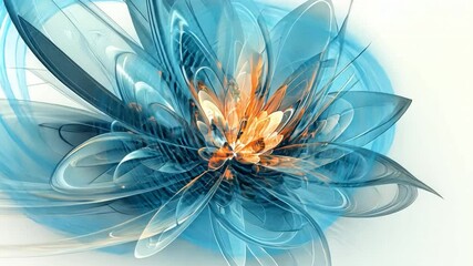 Poster - floral fantasy: a stunning abstract representation of a flower, rendered in soft hues of blue and or