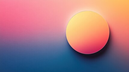 Poster - a vibrant, abstract design featuring a gradient background with a central circle, blending warm and 