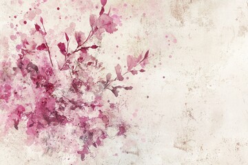 Wall Mural - elegant floral abstract with soft pink hues on textured background
