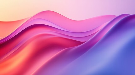 Poster - a vibrant, abstract wave design featuring smooth gradients of pink, purple, and soft hues, creating 