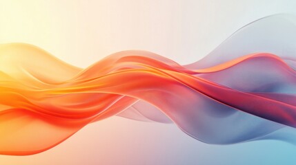 Poster - A flowing abstract design with soft gradients of orange, pink, and purple, creating a serene and harmonious visual effect.