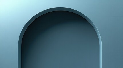 Poster - A minimalist arch design with a smooth, blue finish, creating a serene and modern aesthetic.