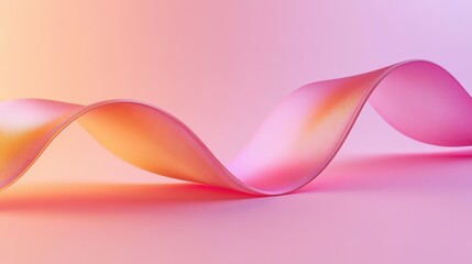 Poster - a smooth, flowing ribbon in gradient shades of pink against a soft background, creating a serene and