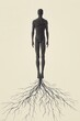 © S - Human silhouette growing from tree roots