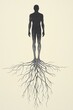 © S - Human silhouette growing from tree roots