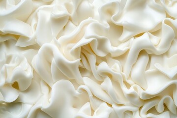 Wall Mural - delicate creamy fabric with soft ruffles and textured layers