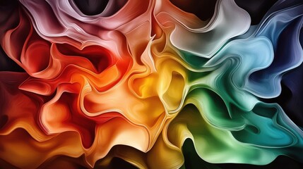 Poster - A vibrant abstract swirl of colors blending harmoniously, creating a dynamic and fluid visual experience.