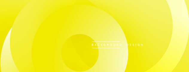 Leinwandbilder - Bright yellow background with overlapping circles. Smooth gradients create dynamic visual effect. Minimalist design for modern applications.
