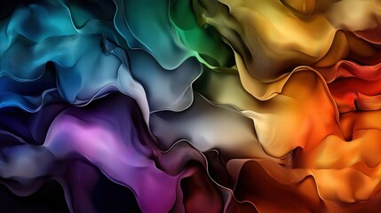 Poster - A vibrant abstract design featuring flowing, colorful waves, blending shades of purple, blue, green, and orange, creating a dynamic visual experience.