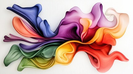 Poster - A vibrant, abstract artwork featuring flowing shapes and a spectrum of colors, creating dynamic movement and artistic expression.