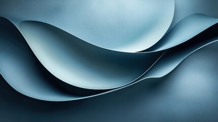 Poster - a smooth, abstract design featuring flowing waves of light blue and teal, creating a serene and mode