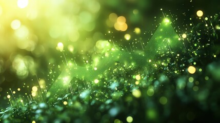 Poster - A vibrant, green abstract image featuring sparkling elements and a blurred background, evoking a sense of nature and growth.