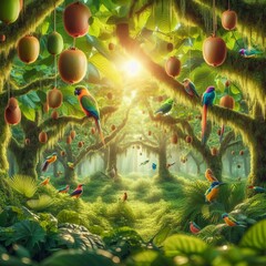 Wall Mural - kiwi forest