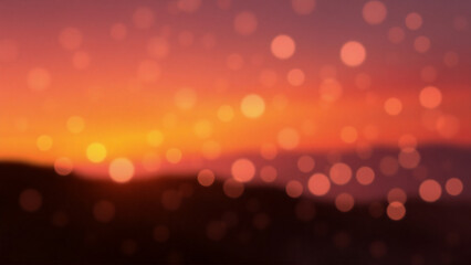 Wall Mural - abstract blurred backdrop in warm orange and red tones, adorned with bokeh circles, evokes a soft, d