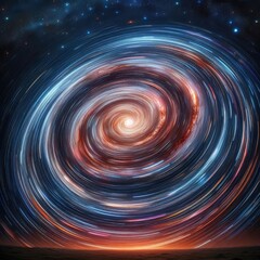 Wall Mural - spinning galaxy a long exposure shot of star trails that mimic a