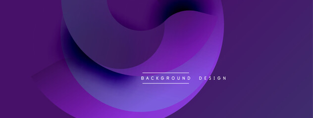 Poster - Purple abstract shapes overlap creating dynamic composition. Smooth gradients suggest depth, modern aesthetic. Minimalist design, vibrant colors.