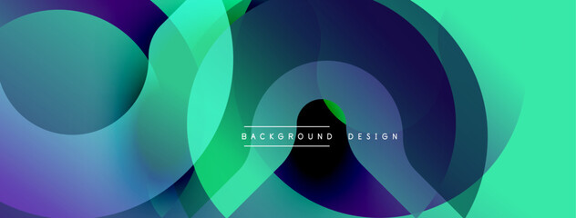 Poster - Abstract background. Overlapping circles create dynamic composition. Gradient colors blend, forming modern design. Minimalist aesthetic, vibrant hues.
